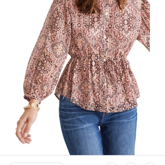 Madewell Kaleidoscope Drawstring Top - Picture 2 of 5